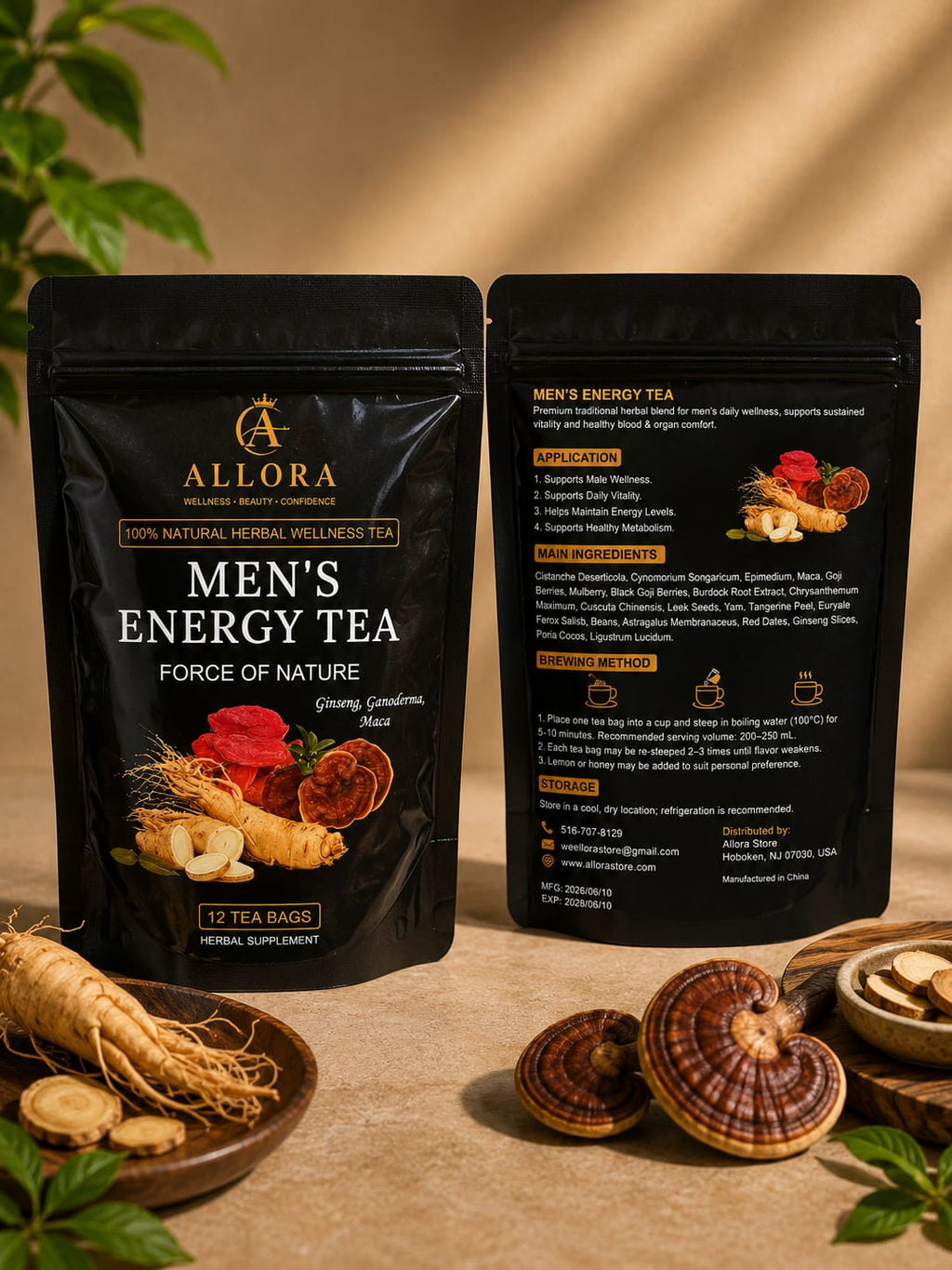 Allora Men's Energy Tea – Force of Nature | 12 Tea Bags