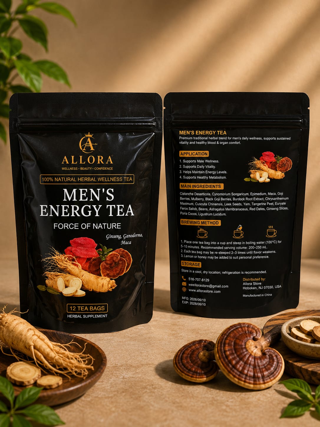 Allora Men's Energy Tea – Force of Nature | 12 Tea Bags