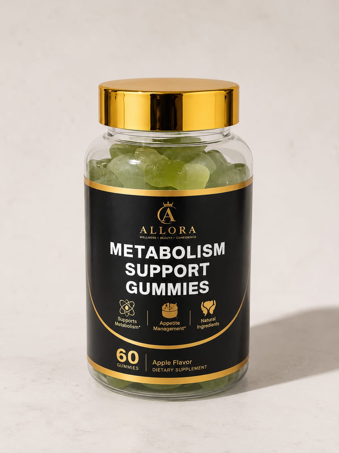 Allora Metabolism Support Gummies – Apple Flavor | 60 Gummies