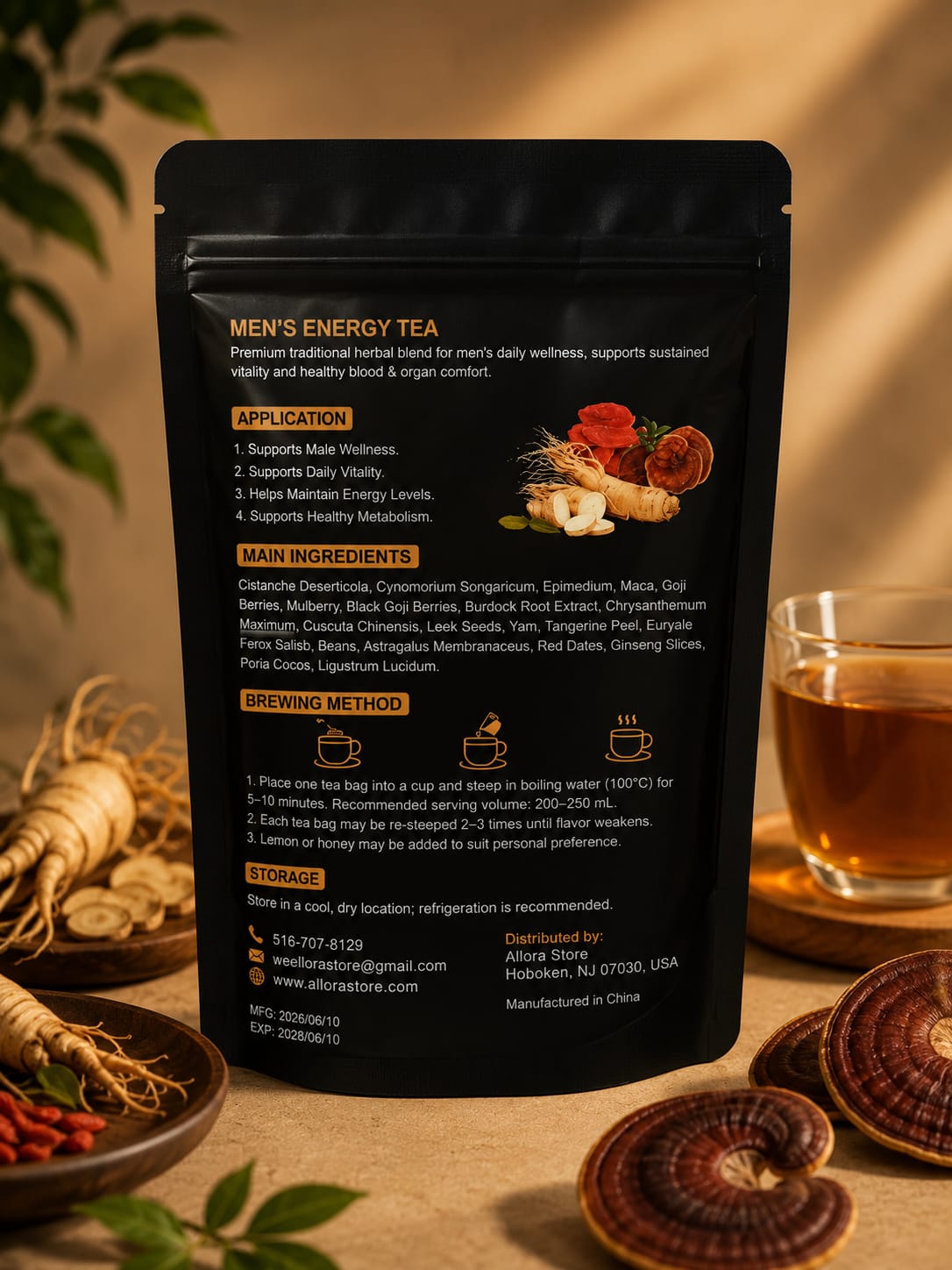 Allora Men's Energy Tea – Force of Nature | 12 Tea Bags