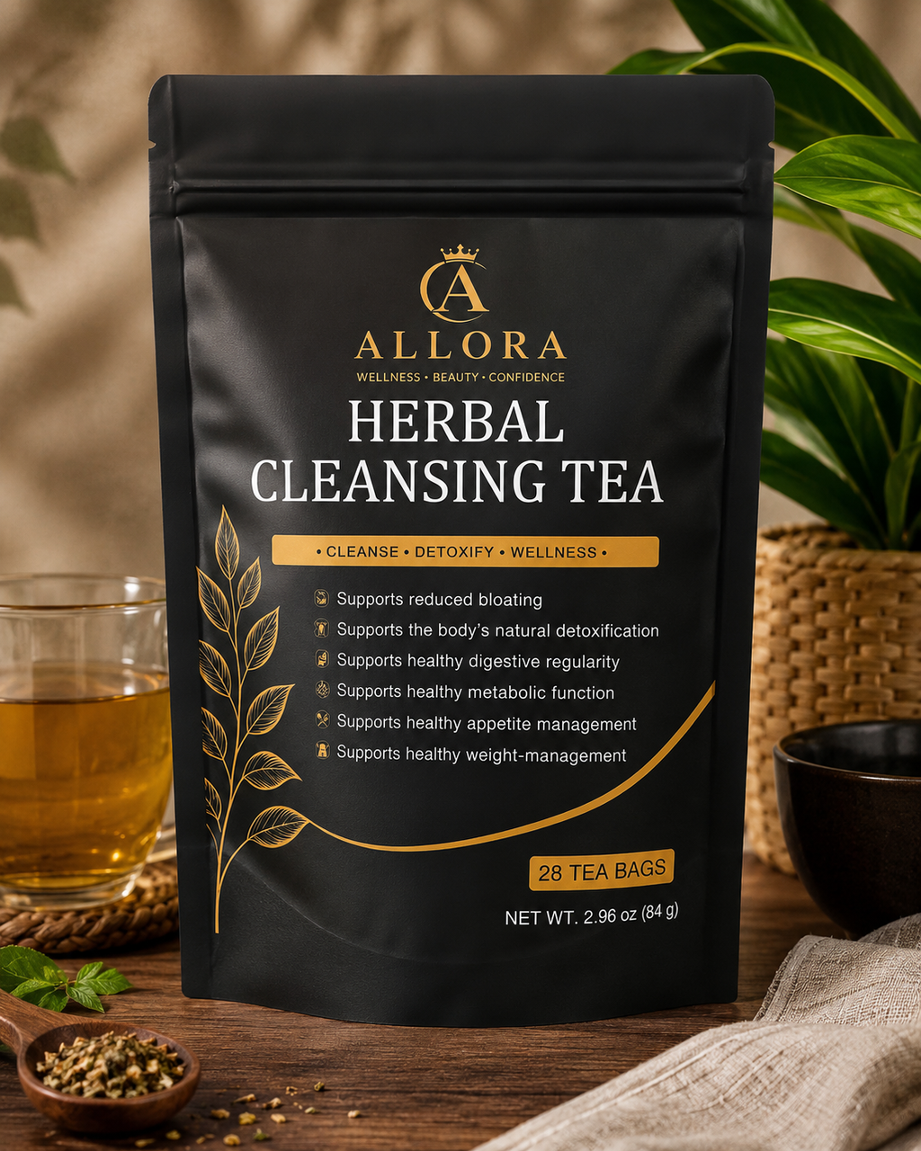 Allora Herbal Cleansing Tea – Cleanse & Detox | 28 Tea Bags
