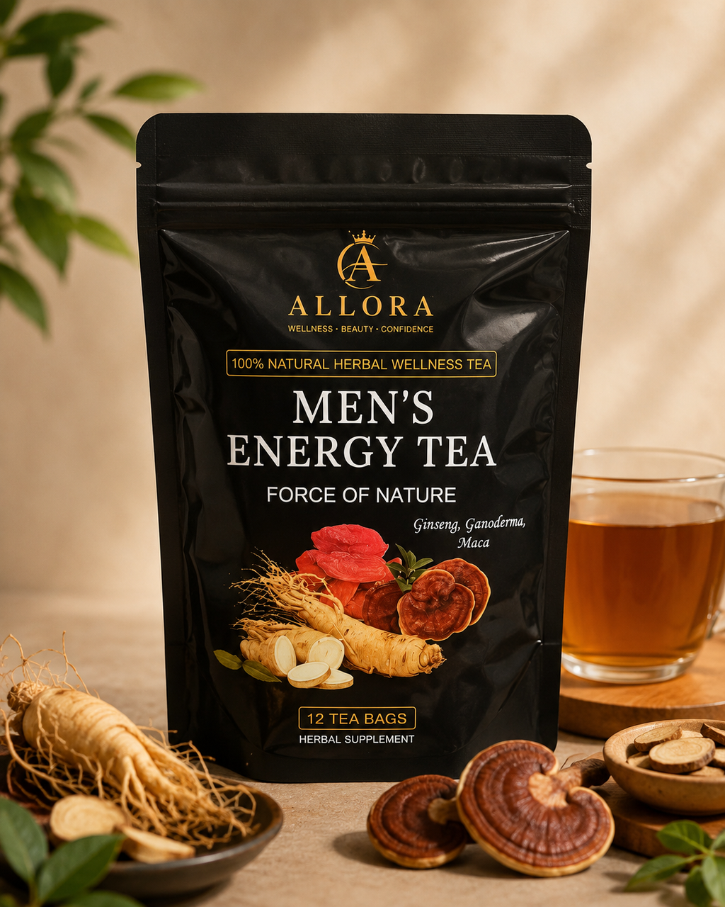 Allora Men's Energy Tea – Force of Nature | 12 Tea Bags